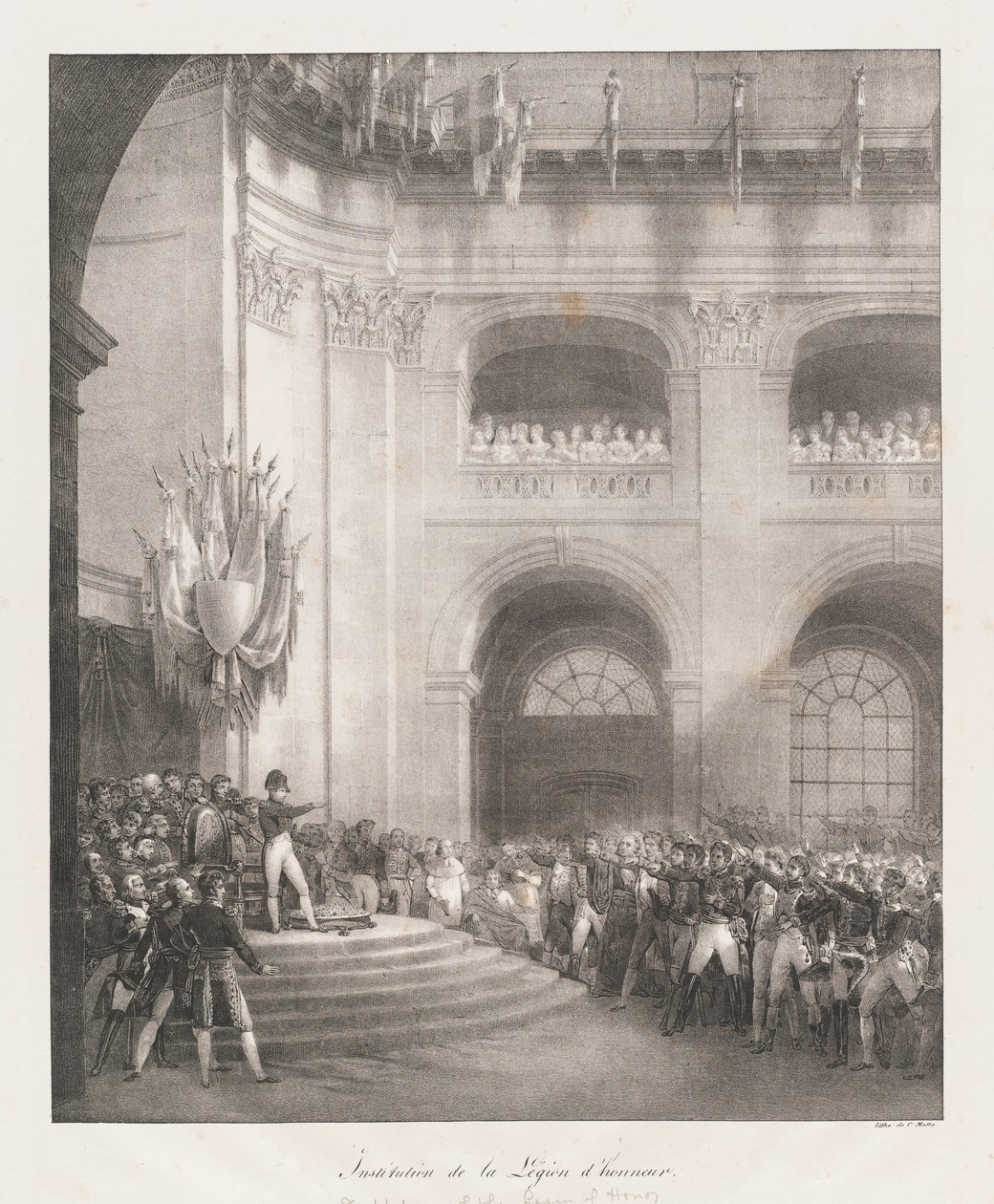 A Becsületlégió megalakulása, 19. eleje század (litho) alkotó: Charles Etienne Pierre Motte