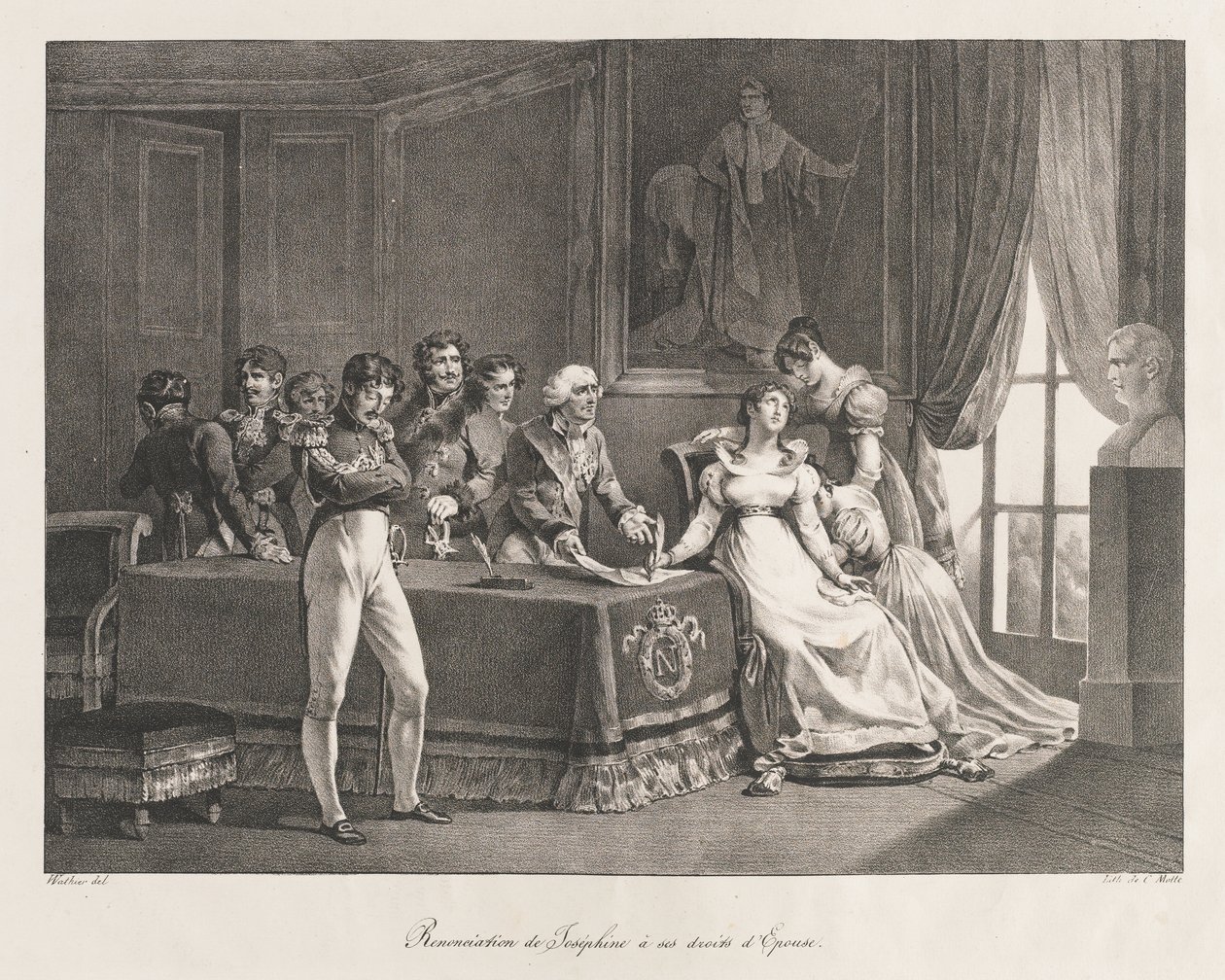 Josephine lemond a jogairól, korán 19. század (litho) alkotó: Charles Etienne Pierre Motte