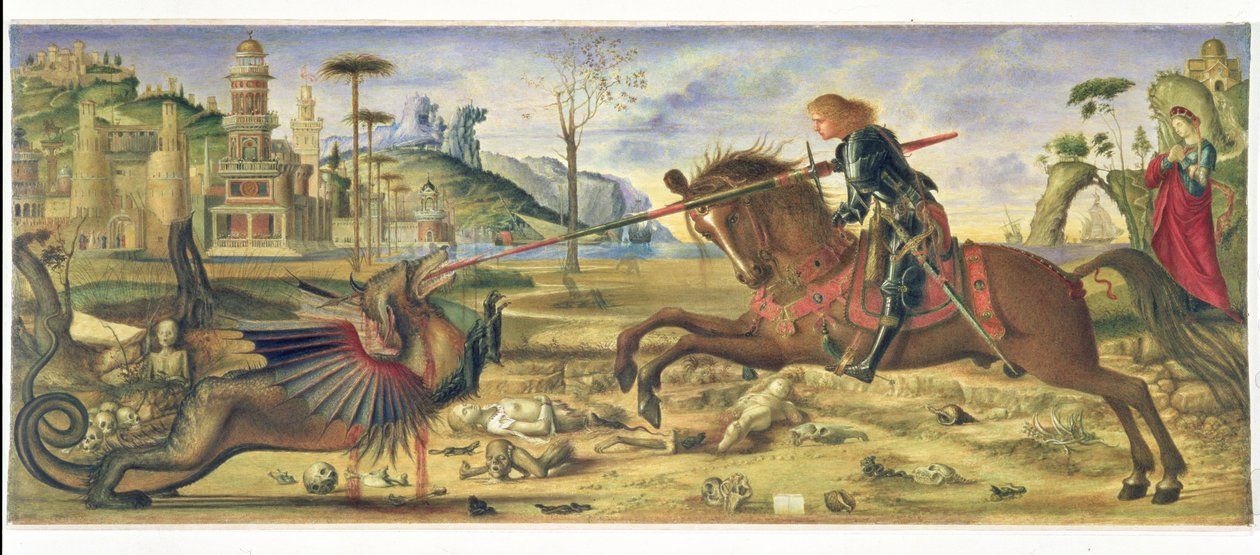 Carpaccio után – Szent György és a sárkány, 1885 alkotó: Charles Fairfax Murray
