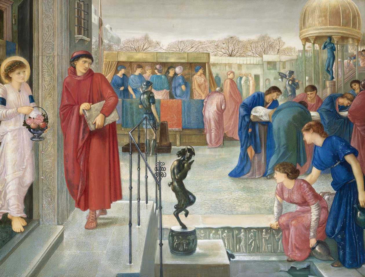 Preraffaelita festmények: Szent Teofil és az angyal. Szent Dorothea vértanúságának legendája (Sainte Dorothee, Dorothee de Cesaree) Murray, Charles Fairfax (1849-1919) alkotó: Charles Fairfax Murray