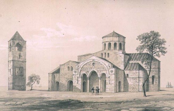 Délkeleti kilátás a St. Sophia, Trebizond, pub. szerző: Day & Son (litho) alkotó: Charles Felix Marie (after) Texier