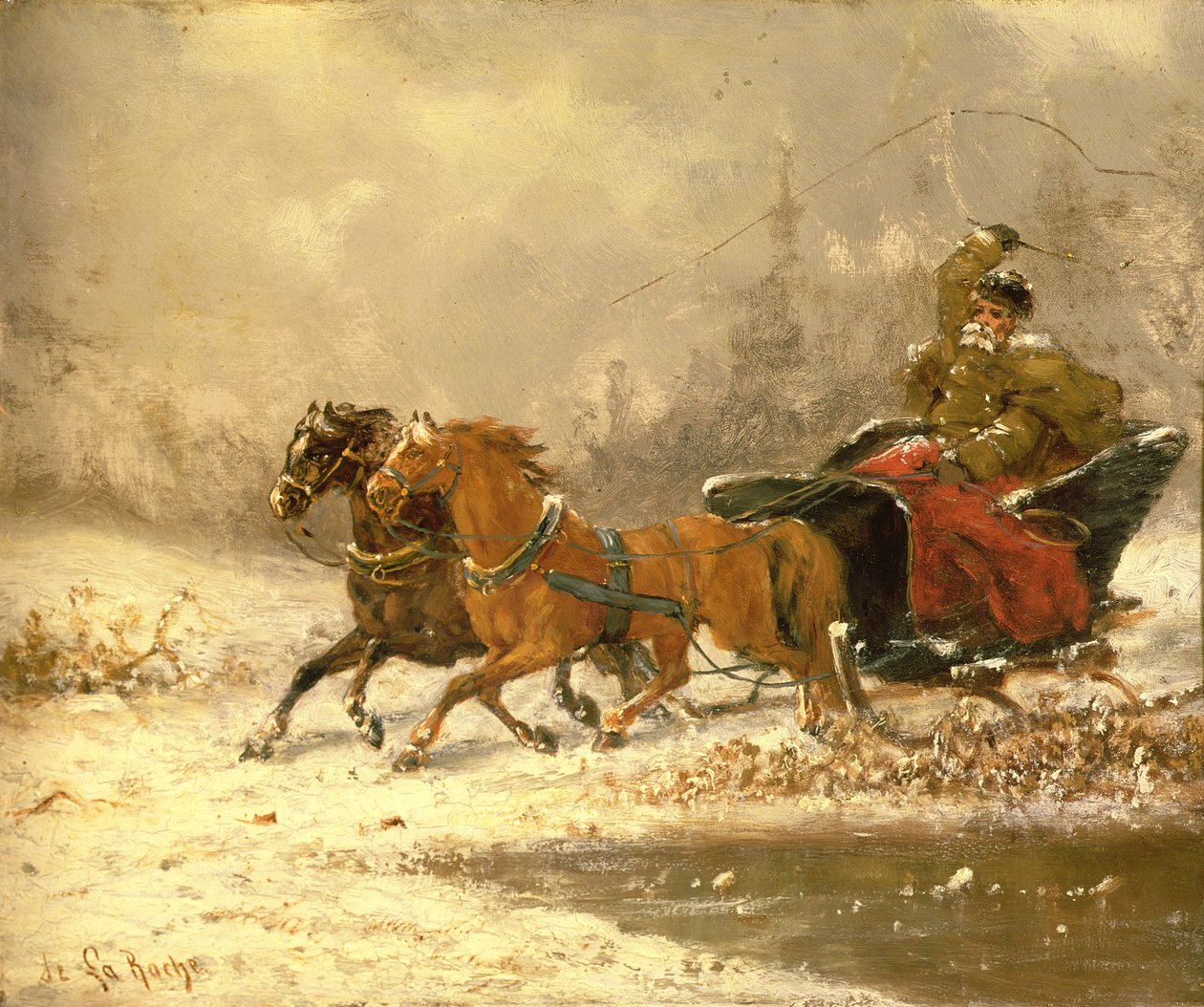 Hazatérés télen alkotó: Charles Ferdinand De La Roche