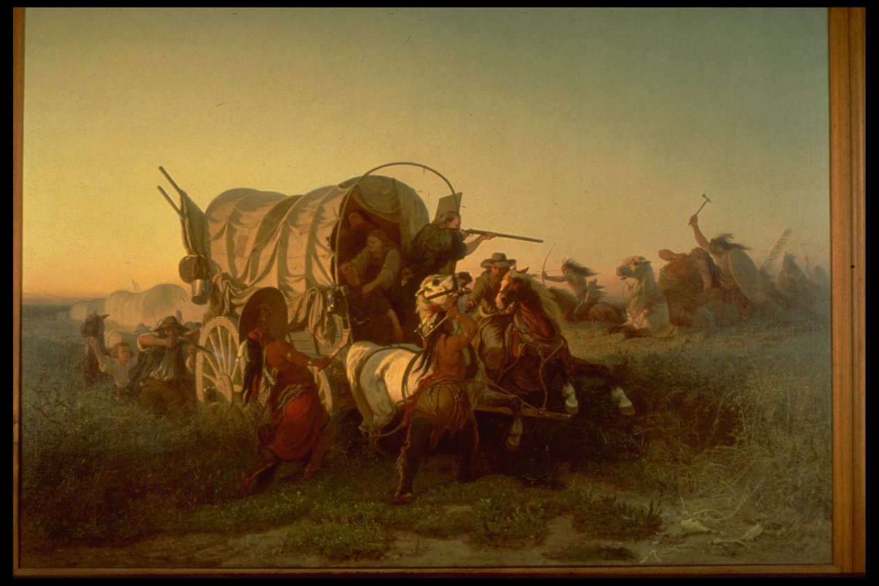 A támadás egy emigráns vonat ellen alkotó: Charles Ferdinand Wimar