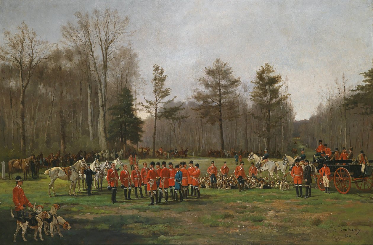 A rókavadászat előtt alkotó: Charles Fernand de Condamy