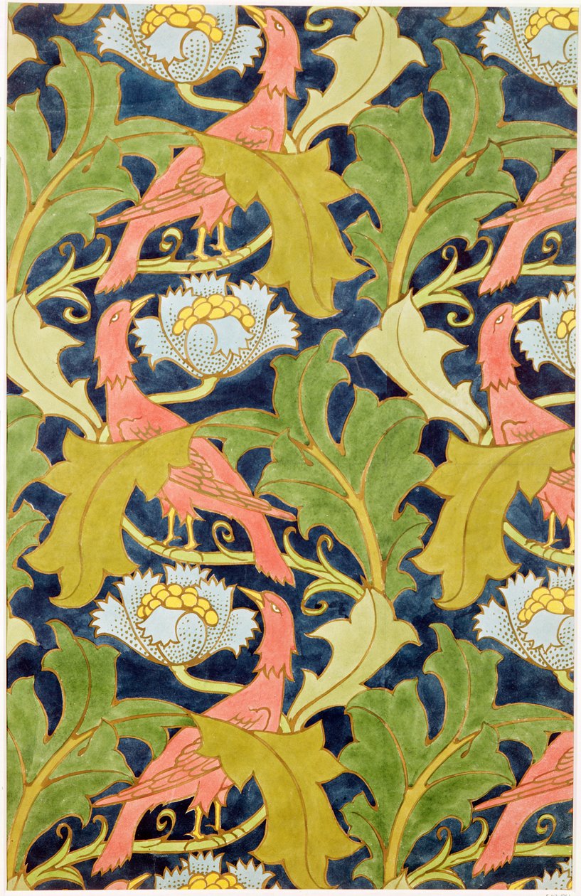 Design for printed linen, printed by G.O. and J.Baker, c.1893 alkotó: Charles Francis Annesley Voysey