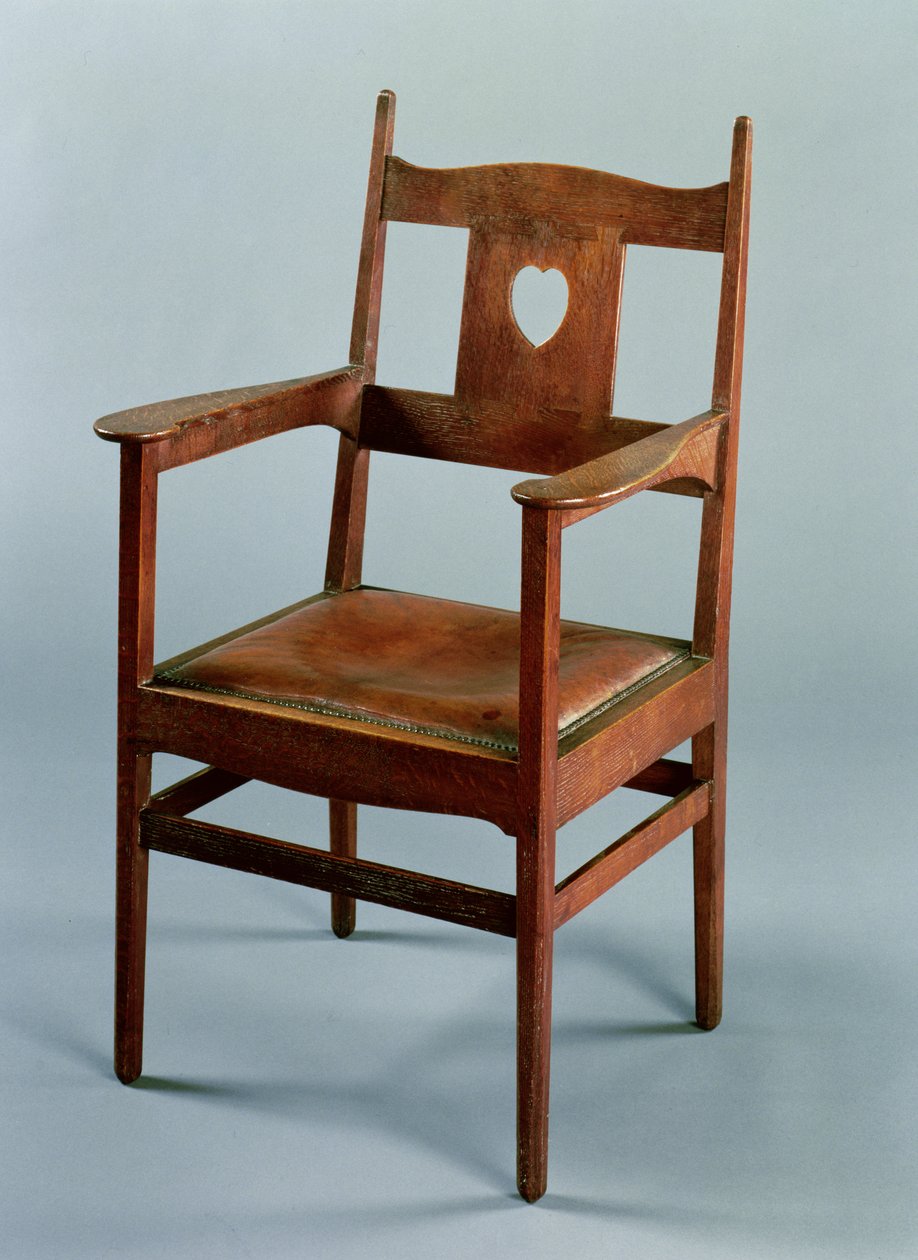 Étkezőszék karokkal és lehajtható üléssel, 1902 körül (tölgy) alkotó: Charles Francis Annesley Voysey