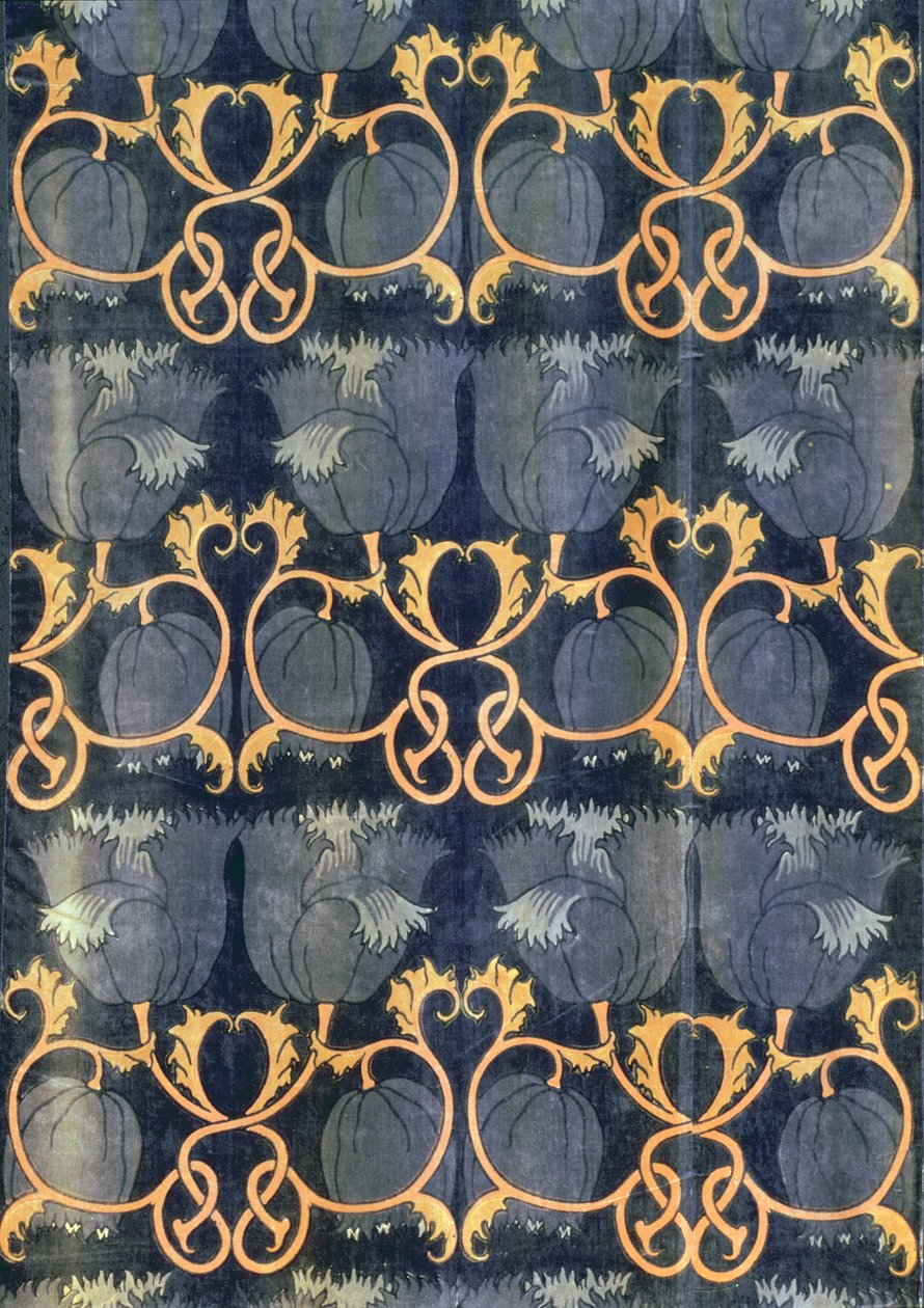 Pipacsok, gyártó: G.P.&J. Baker, 1888 körül (nyomtatott bársony) alkotó: Charles Francis Annesley Voysey