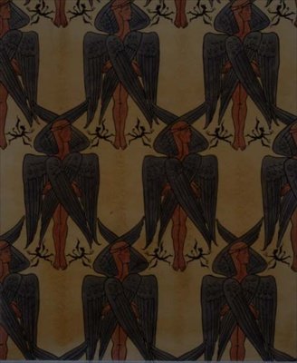 Ismétlődő kerub, szövethez való design alkotó: Charles Francis Annesley Voysey