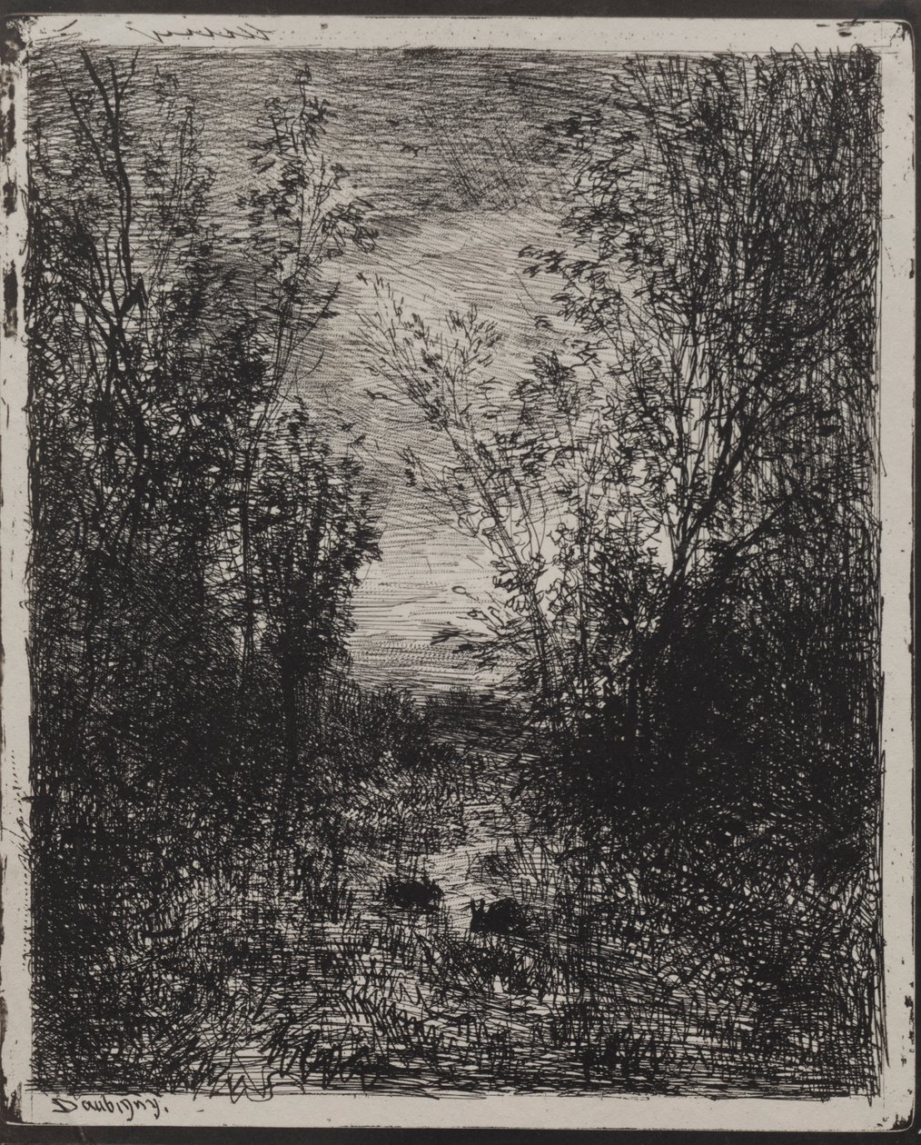 Patak a tisztásban, eredeti lenyomat 1862, 1921-ben nyomtatták. alkotó: Charles Francois Daubigny