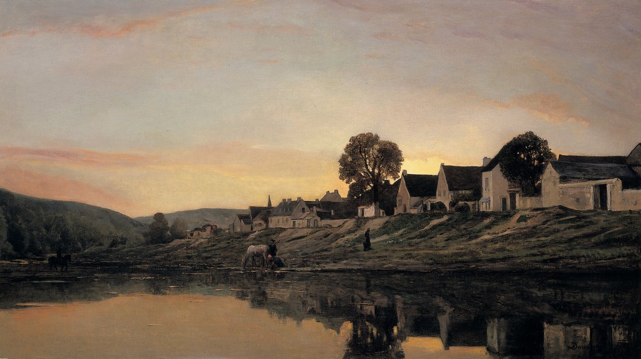 Egy falu Bonnieres mellett, 1861 alkotó: Charles Francois Daubigny