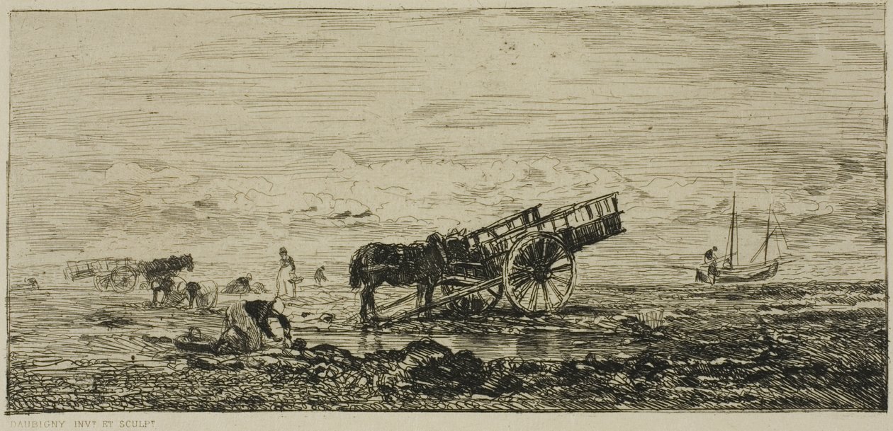 Strand Villerville-ben alkotó: Charles Francois Daubigny