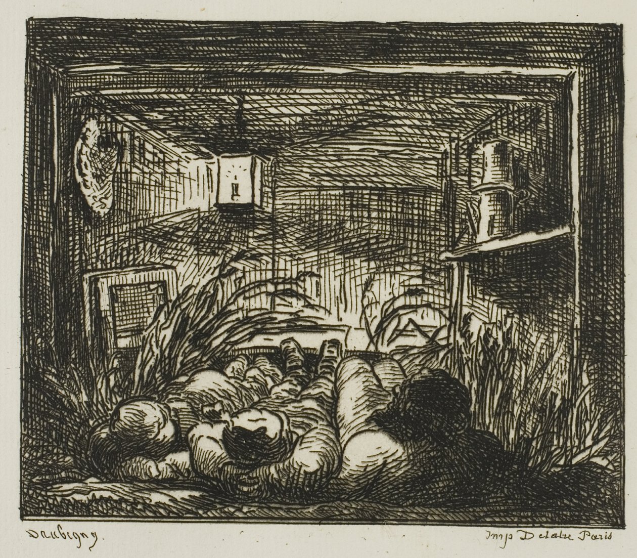 Ágynemű a hajón (Éjszaka a hajón) alkotó: Charles Francois Daubigny