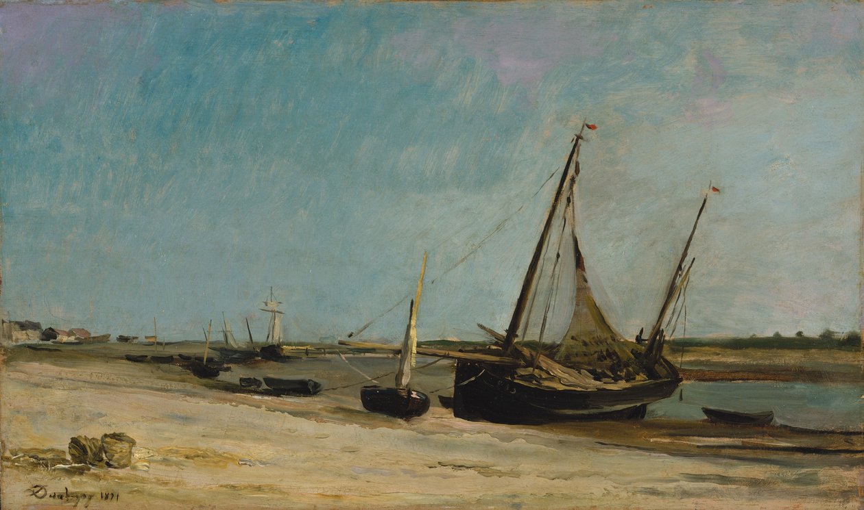Hajók a tengerparton Étaplesnél alkotó: Charles Francois Daubigny