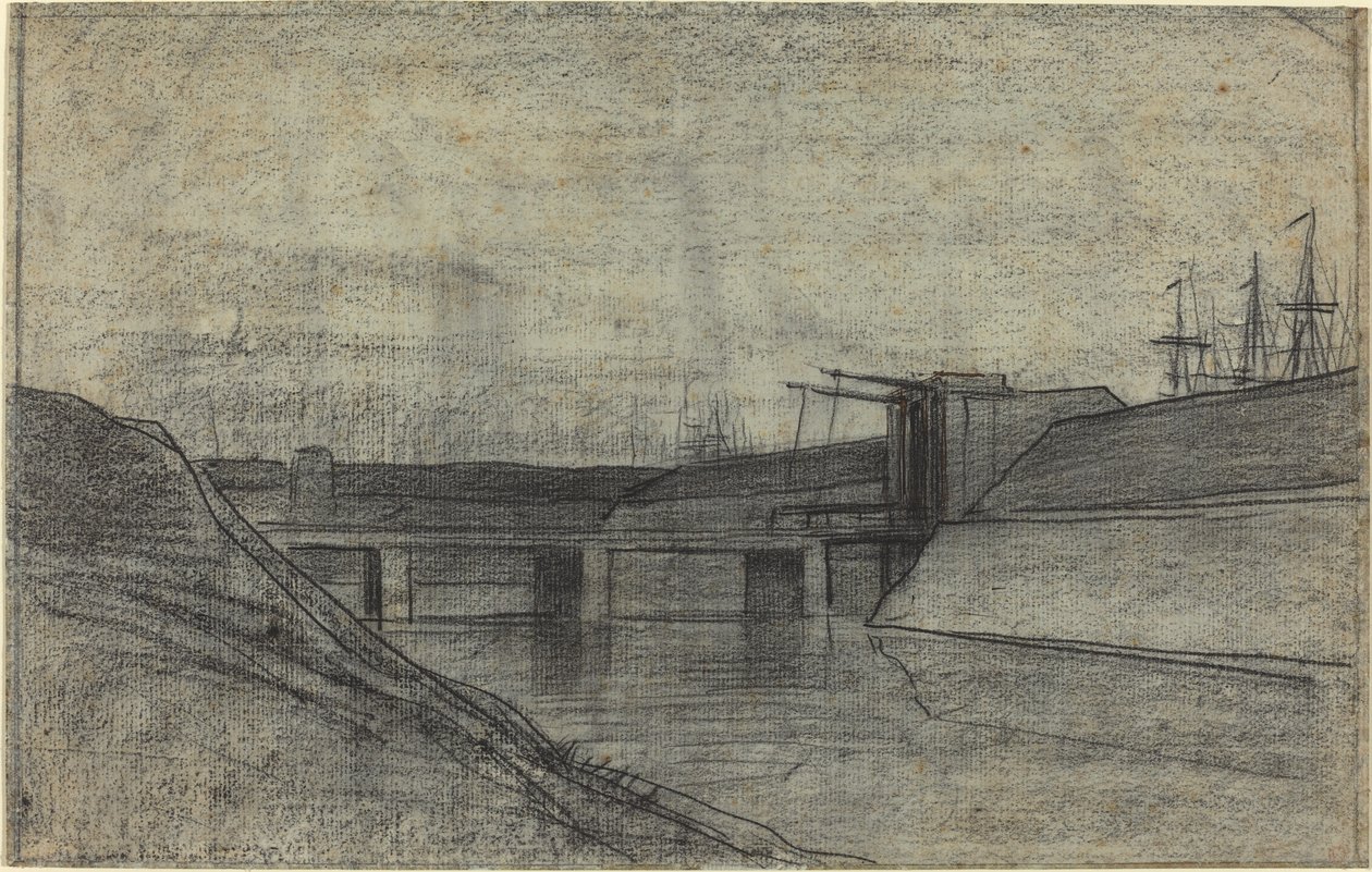 Híd egy torkolat felett alkotó: Charles Francois Daubigny