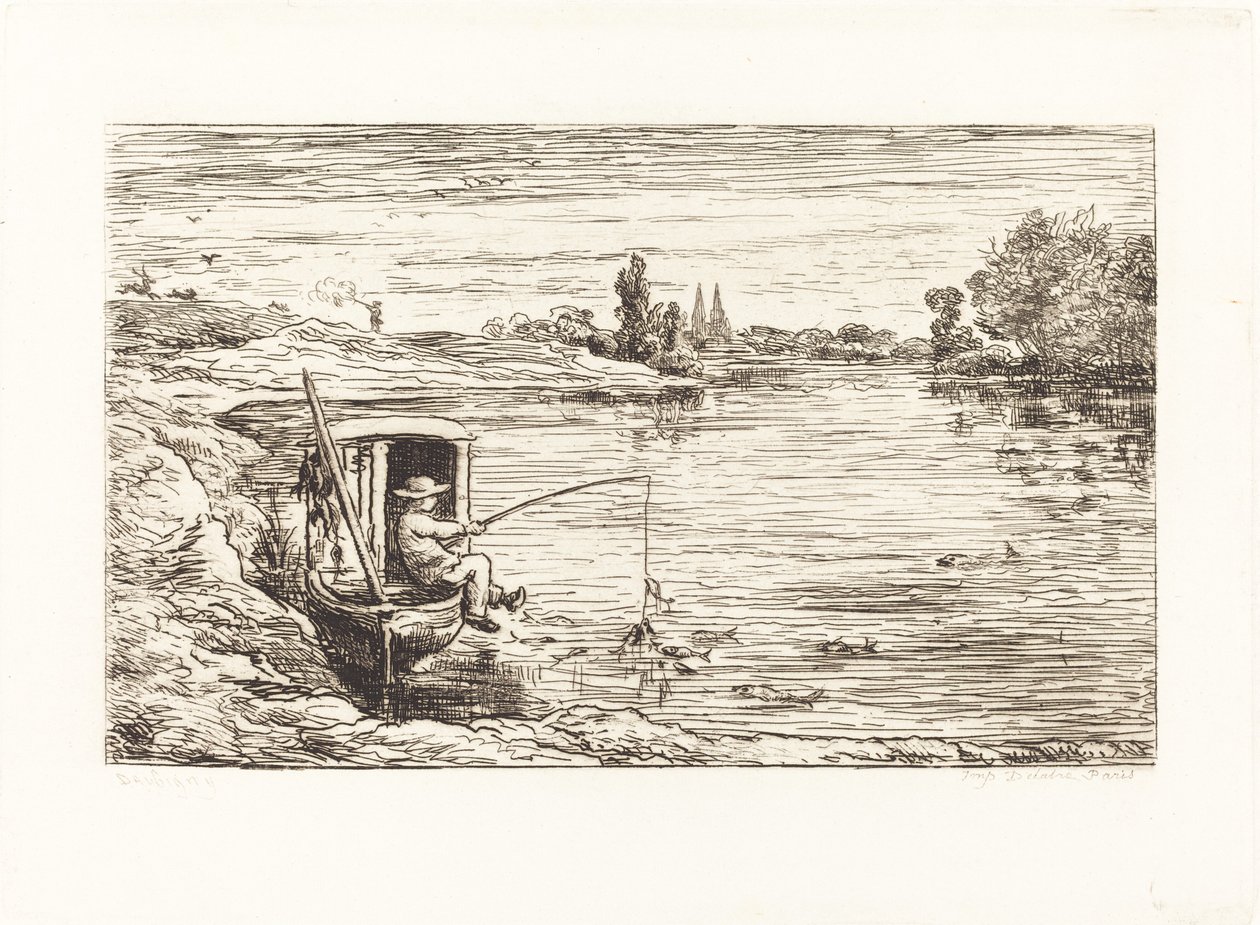 Cabin Boy Fishing (Le Mousse a la peche) alkotó: Charles Francois Daubigny