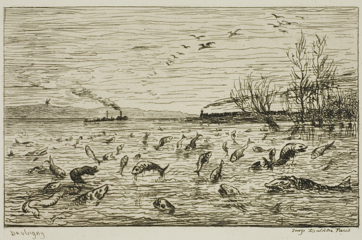 A halak ünneplése a hajósfiú távozásakor (A halak) alkotó: Charles Francois Daubigny