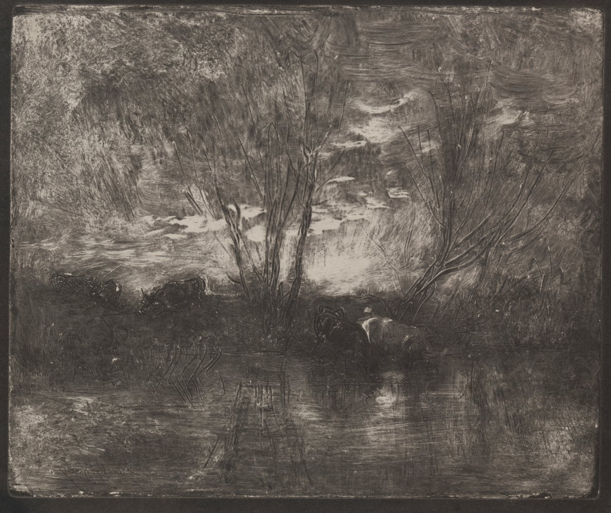 Tehenek egy itatóhelyen alkotó: Charles Francois Daubigny