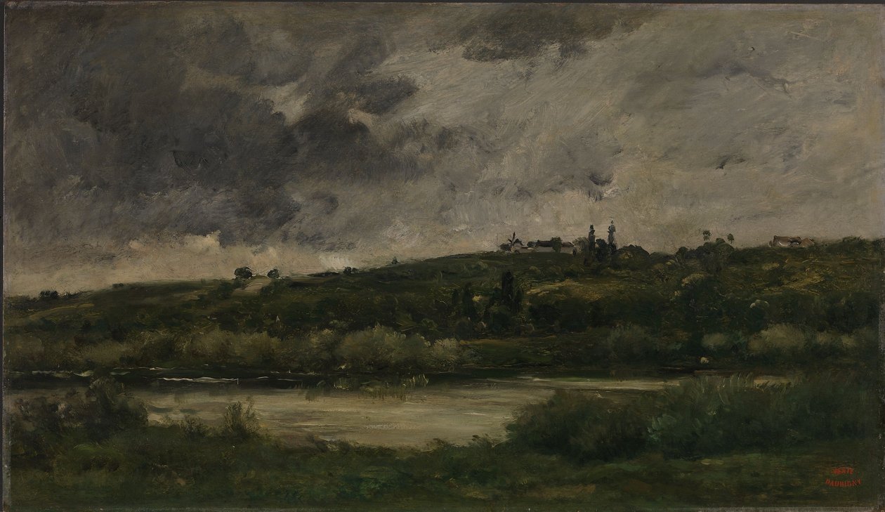 Folyóparti táj alkotó: Charles Francois Daubigny