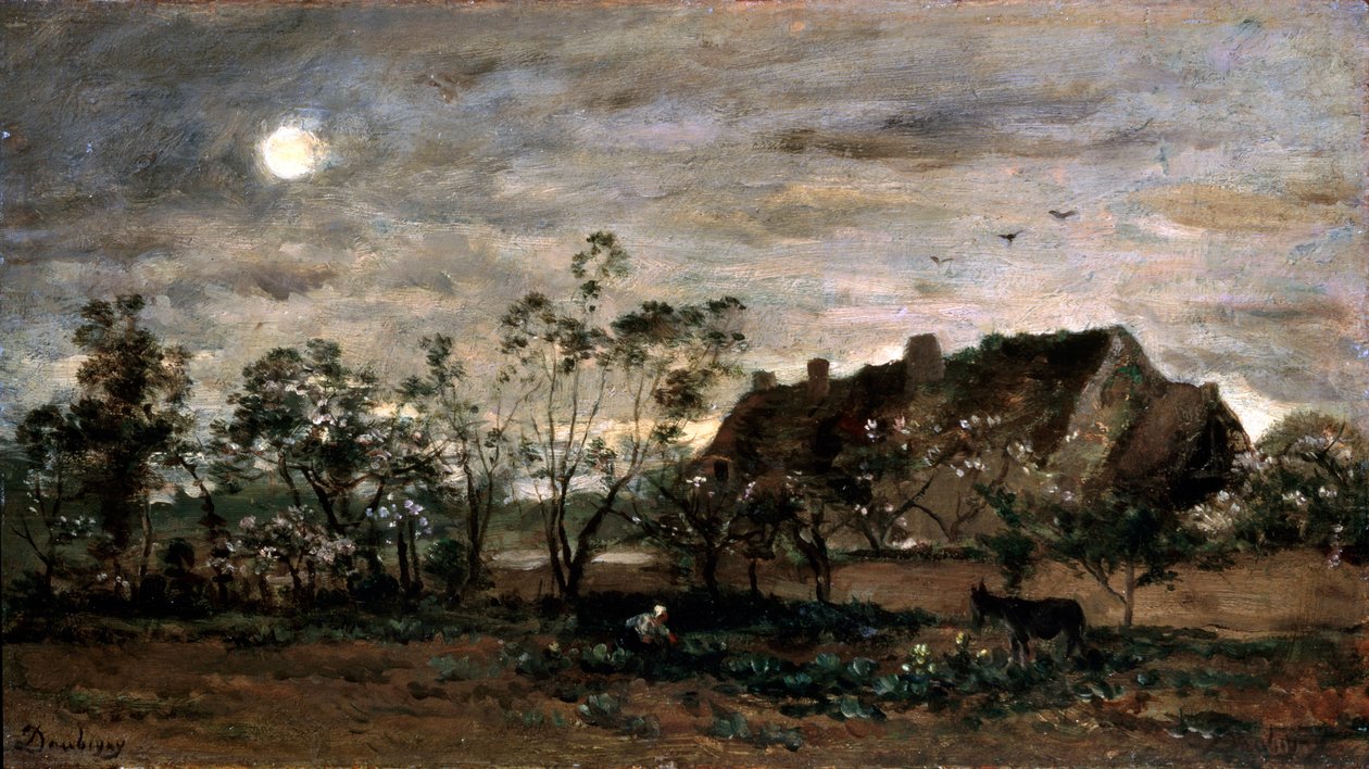 Este Honfleurben, 1860-as évek. alkotó: Charles Francois Daubigny