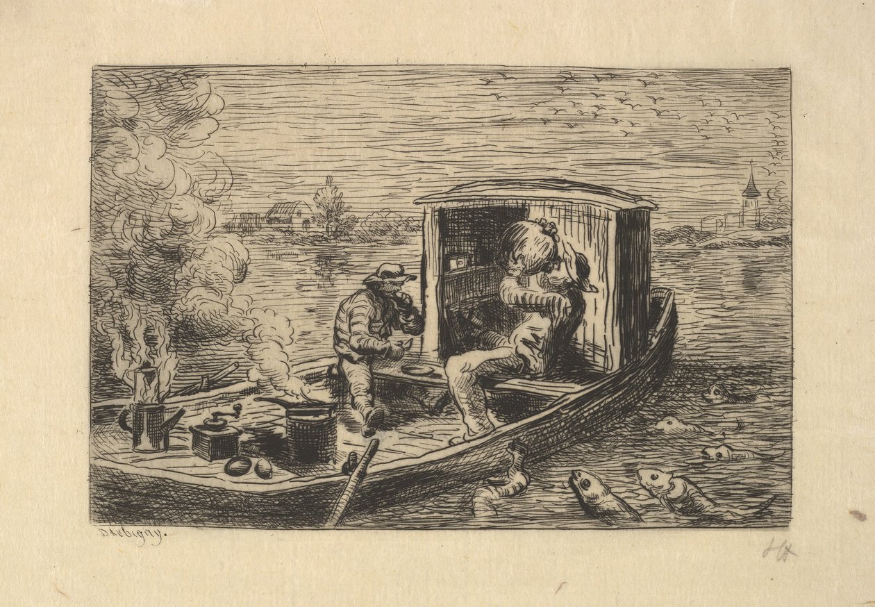 Étkezés, 1861. alkotó: Charles Francois Daubigny