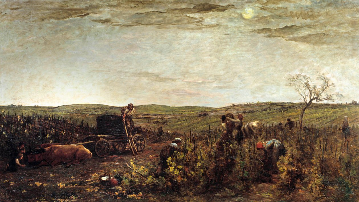 Szüret Burgundiában Charles Francois Daubigny (1817-1878) festménye 1863 V. 1,72x2,94 m Párizs, Muse d