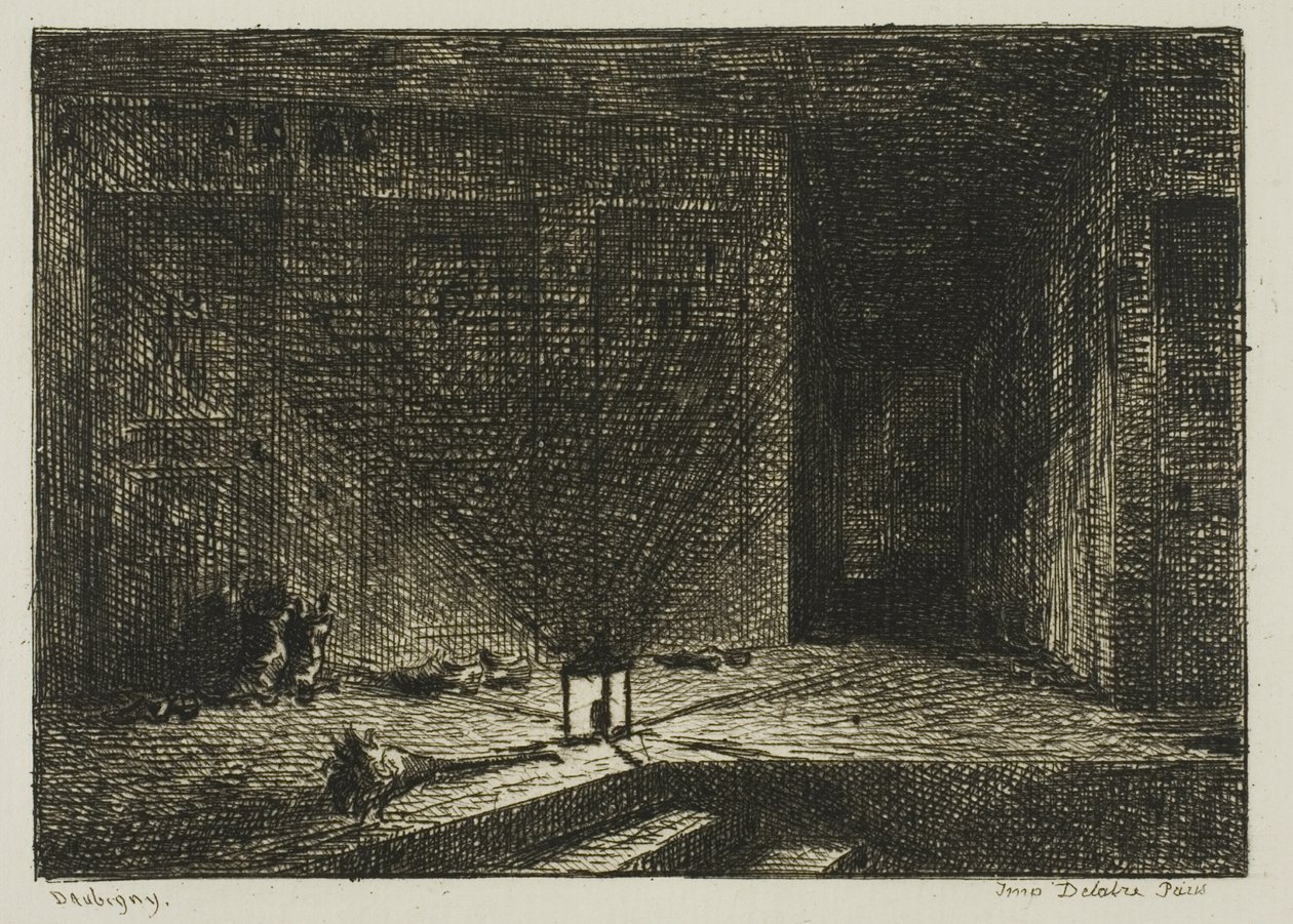 Egy fogadó belseje (A fogadó folyosója) alkotó: Charles Francois Daubigny