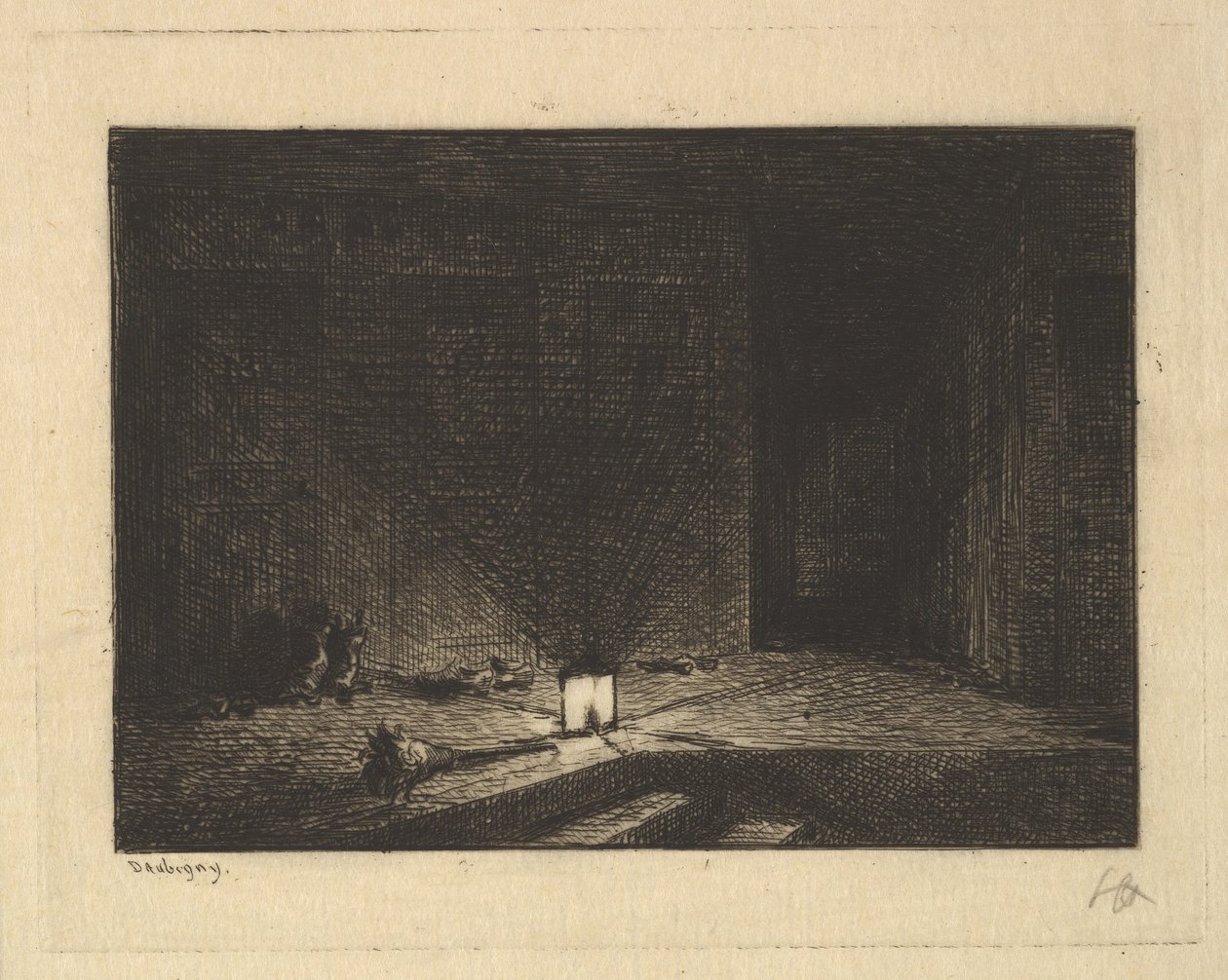 Egy fogadó belseje, 1861-62. alkotó: Charles Francois Daubigny