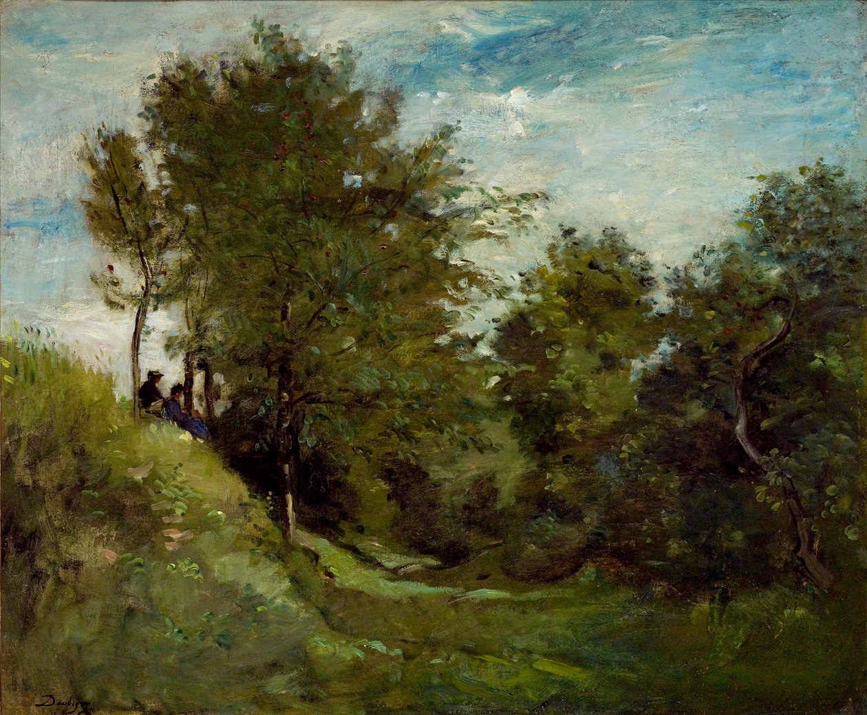 Táj parton ülő alakokkal, 1870-es évek vége alkotó: Charles Francois Daubigny