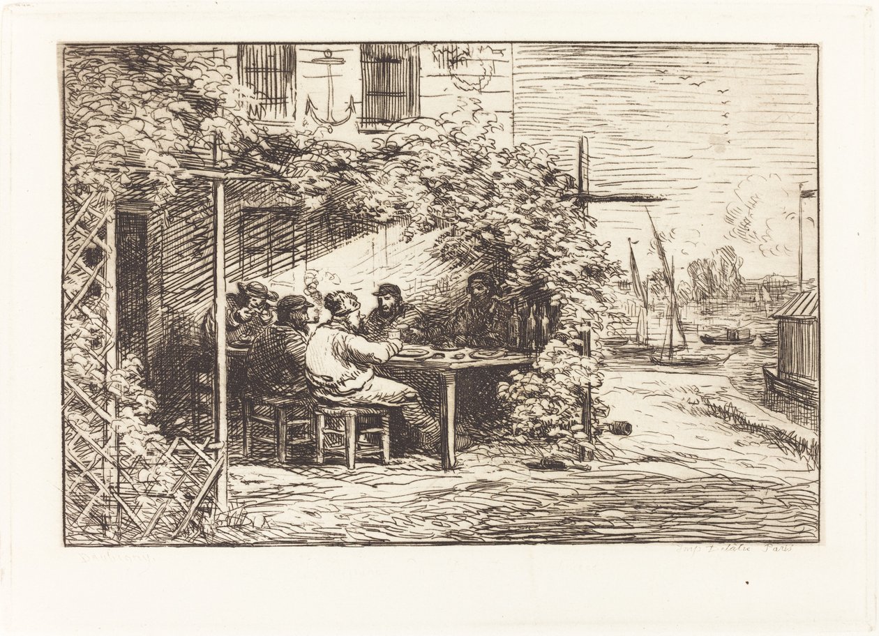 Ebéd az Asnieres felé vezető úton alkotó: Charles Francois Daubigny