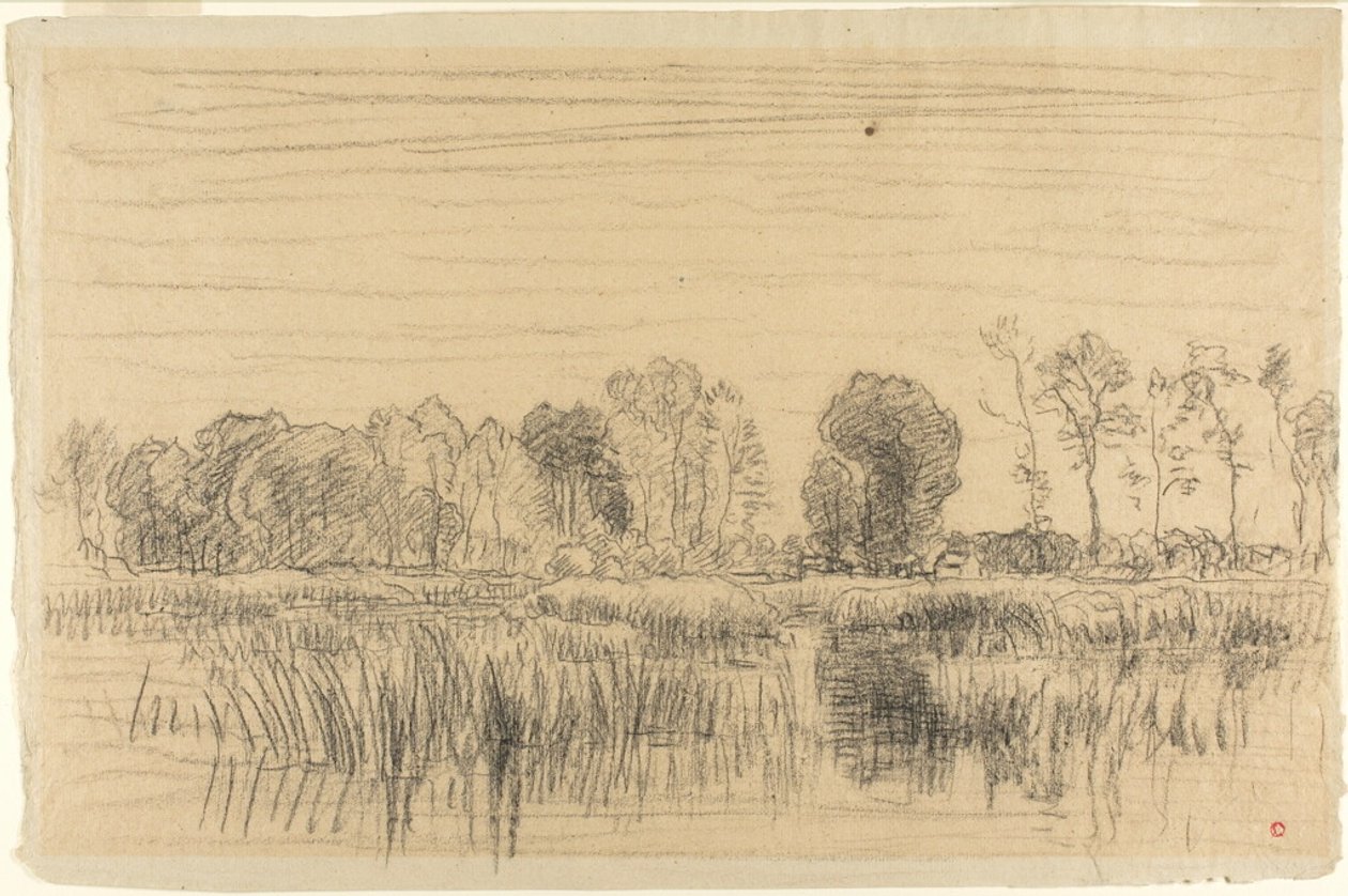 Mocsár és fák árnyéka alkotó: Charles Francois Daubigny