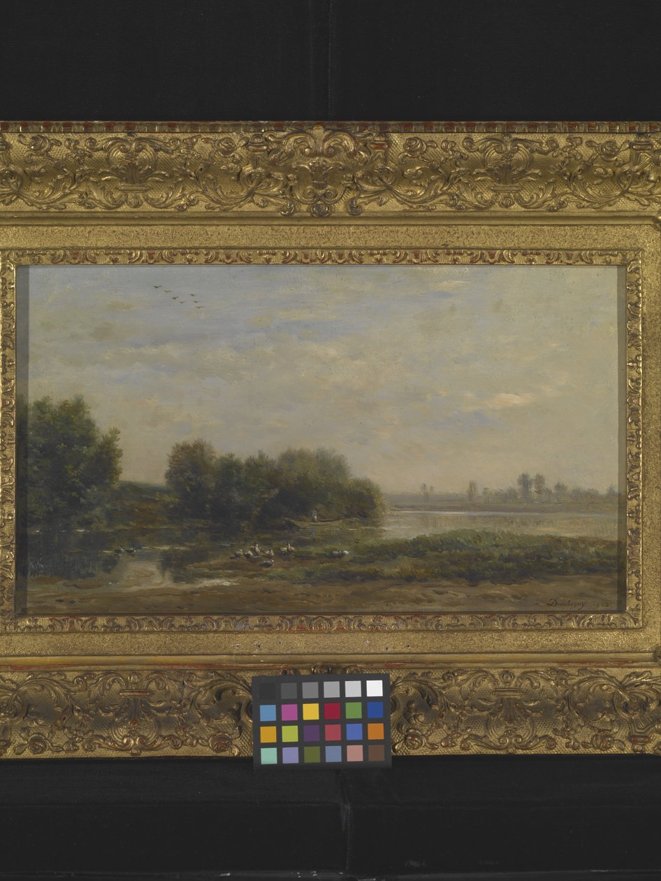 On The Oise (olaj a fán) alkotó: Charles Francois Daubigny