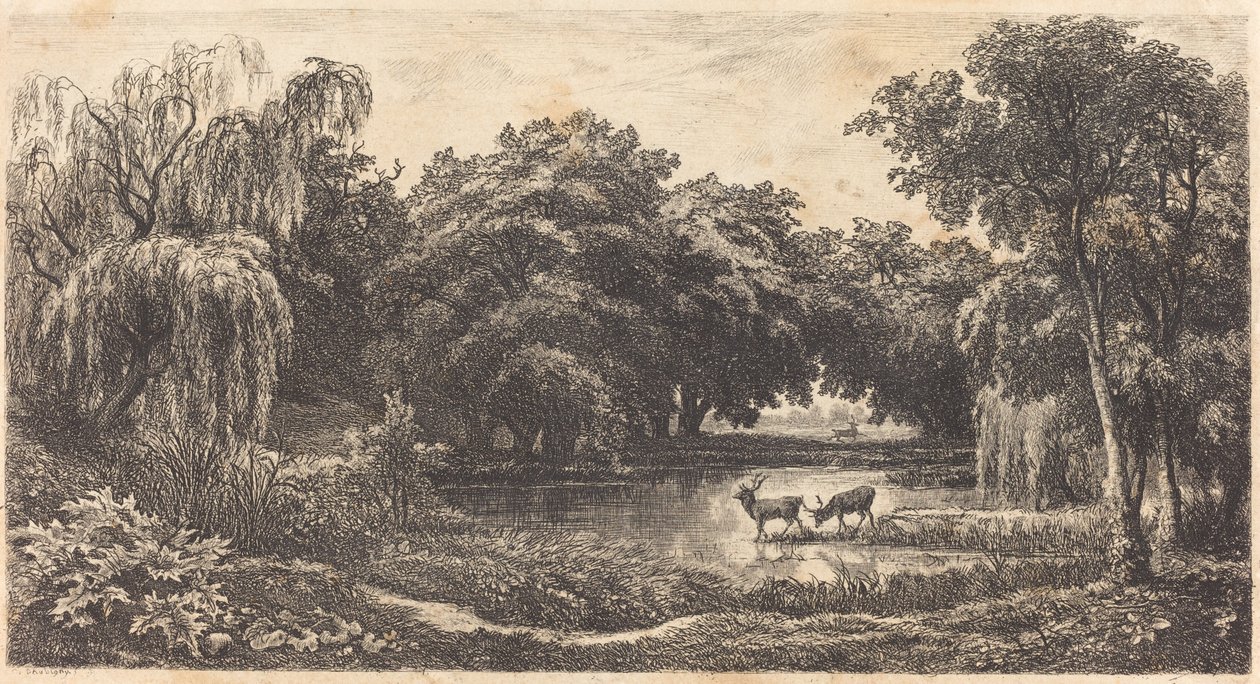 Medence szarvassal alkotó: Charles Francois Daubigny
