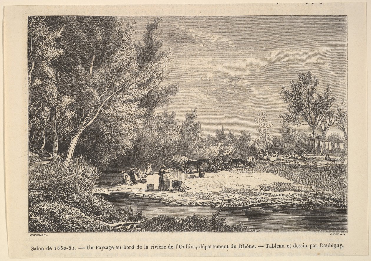 Szalon de 1850-51. Táj az Oullins folyó partján, 1850-51. alkotó: Charles Francois Daubigny
