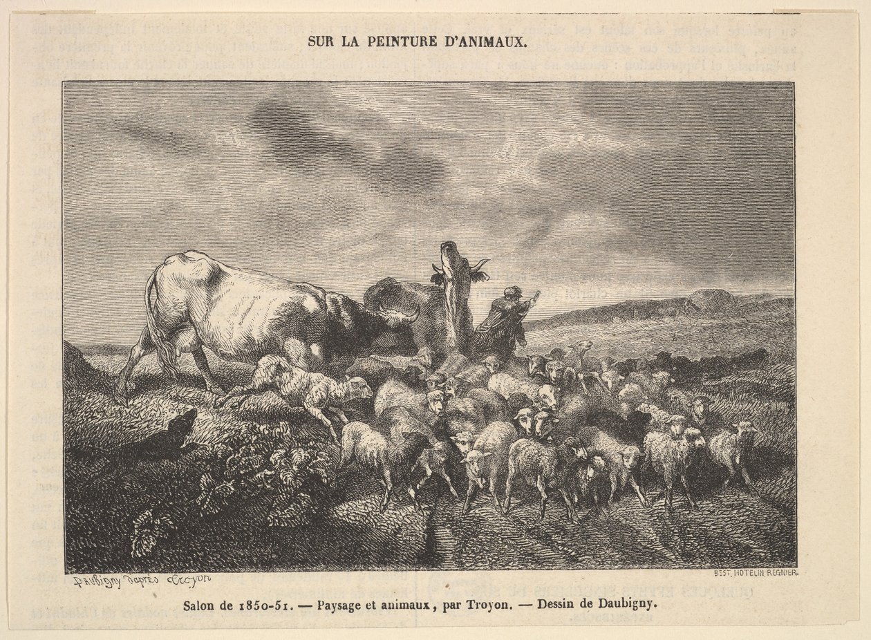Szalon 1850-51, Táj és állatok, Troyon, 1850-51. alkotó: Charles Francois Daubigny
