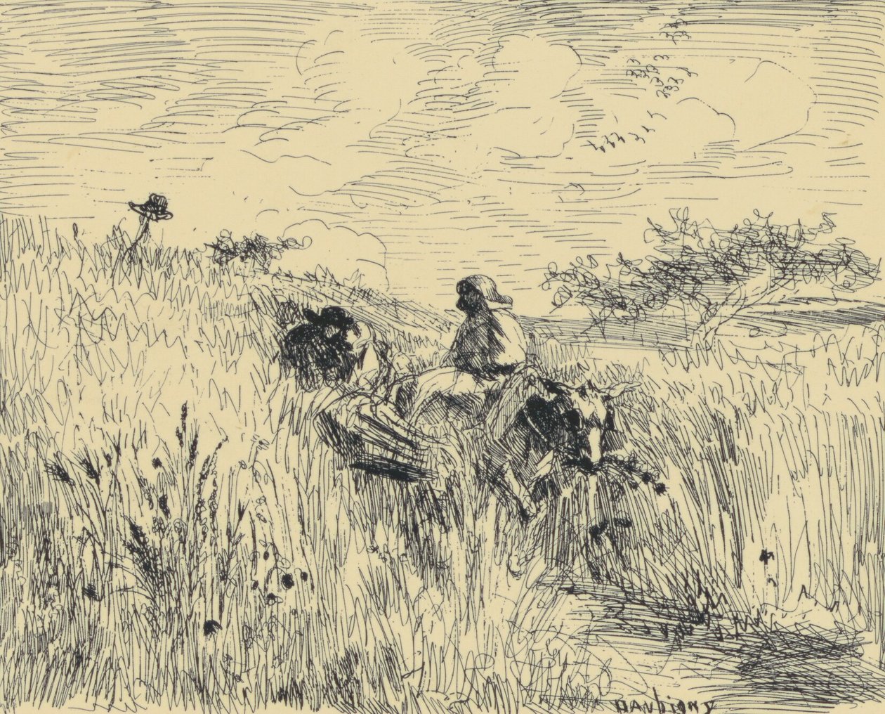 Sentier Dans Les Blés alkotó: Charles Francois Daubigny