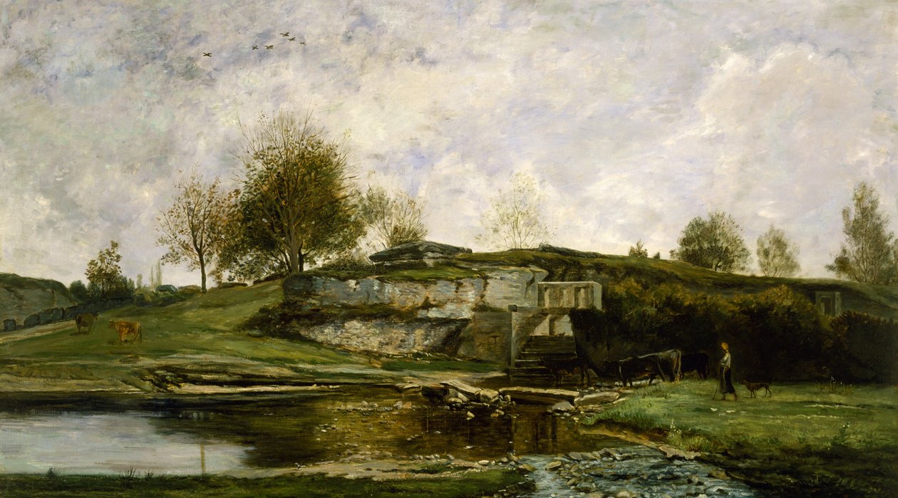 Zsilip az Optevoz-völgyben, 1854 alkotó: Charles Francois Daubigny