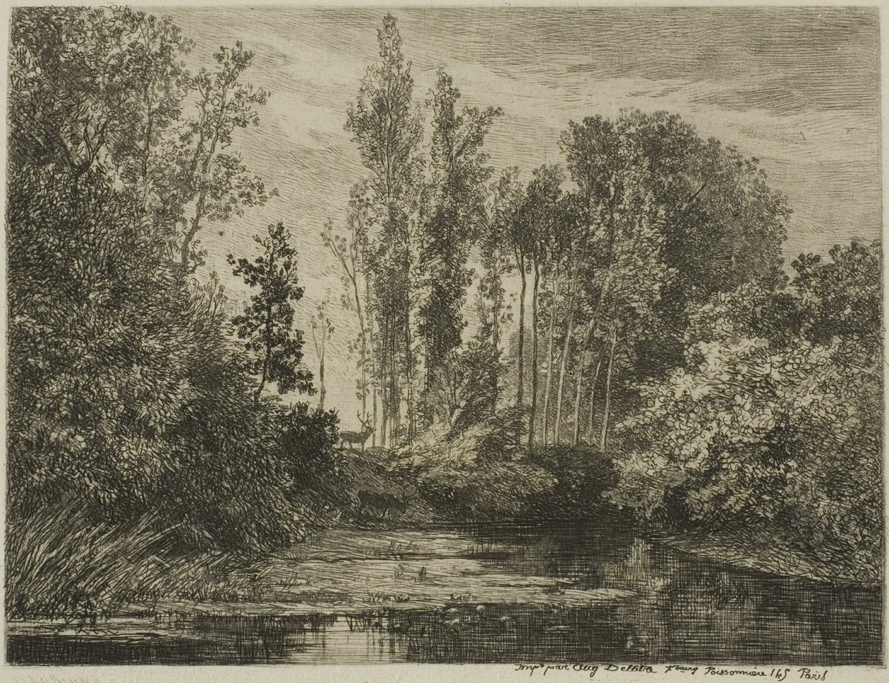 Szarvasok a vízparton alkotó: Charles Francois Daubigny
