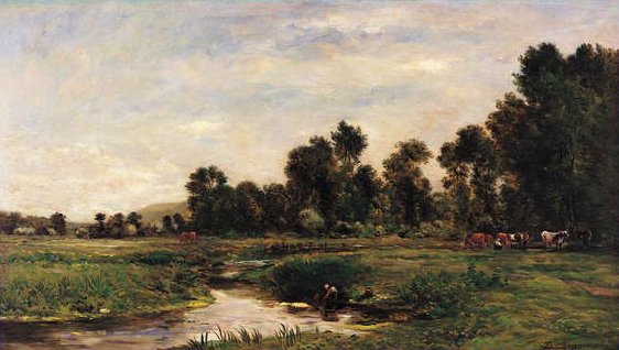 Az Arques-völgy, Seine-Maritime alkotó: Charles Francois Daubigny