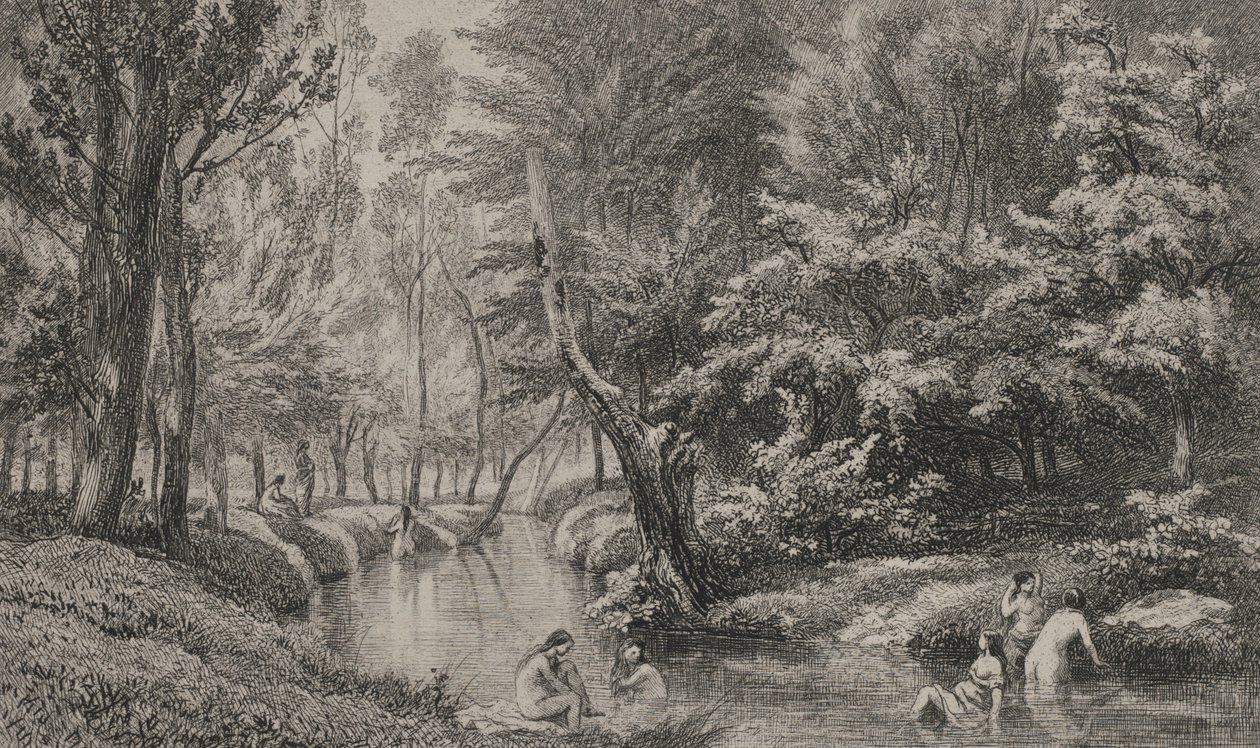A fürdőzők c. 1847. alkotó: Charles Francois Daubigny