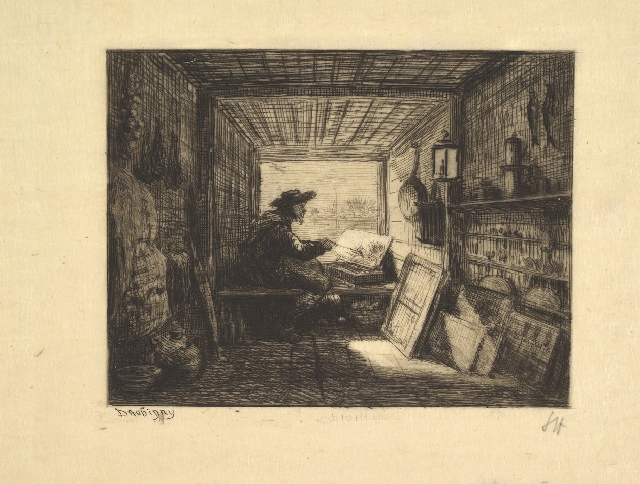 The Boat Studio, a Voyage en Bateau sorozatból, 1862, 1861. alkotó: Charles Francois Daubigny