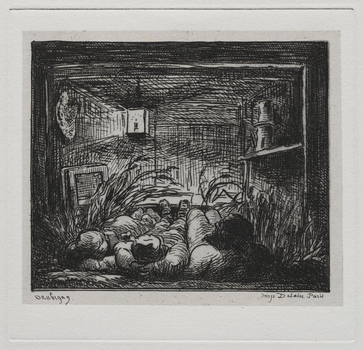 A hajókirándulás: lefekvés a "Botin" fedélzetén (Éjszaka a hajón) alkotó: Charles Francois Daubigny