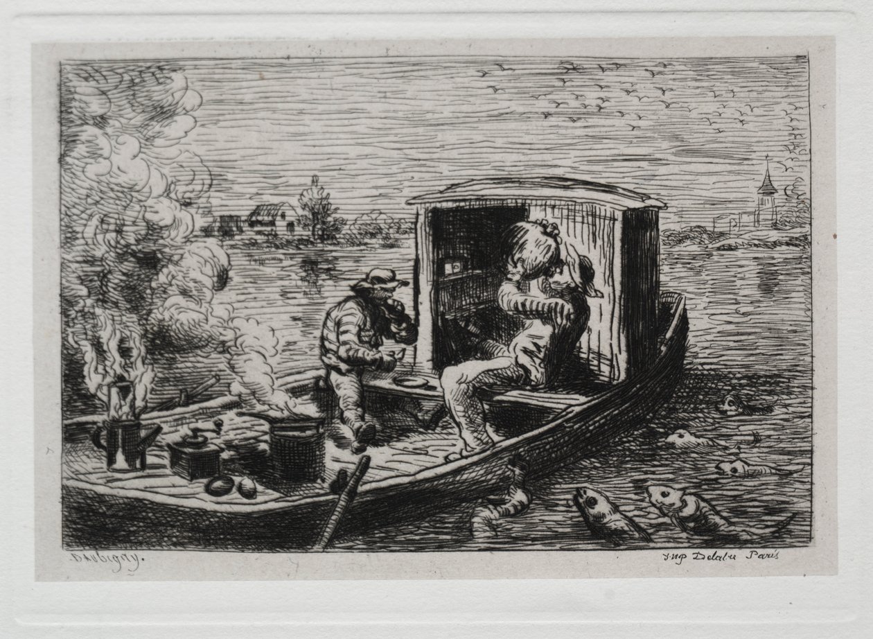 A hajókirándulás: zabálás vagy ebéd a hajón alkotó: Charles Francois Daubigny