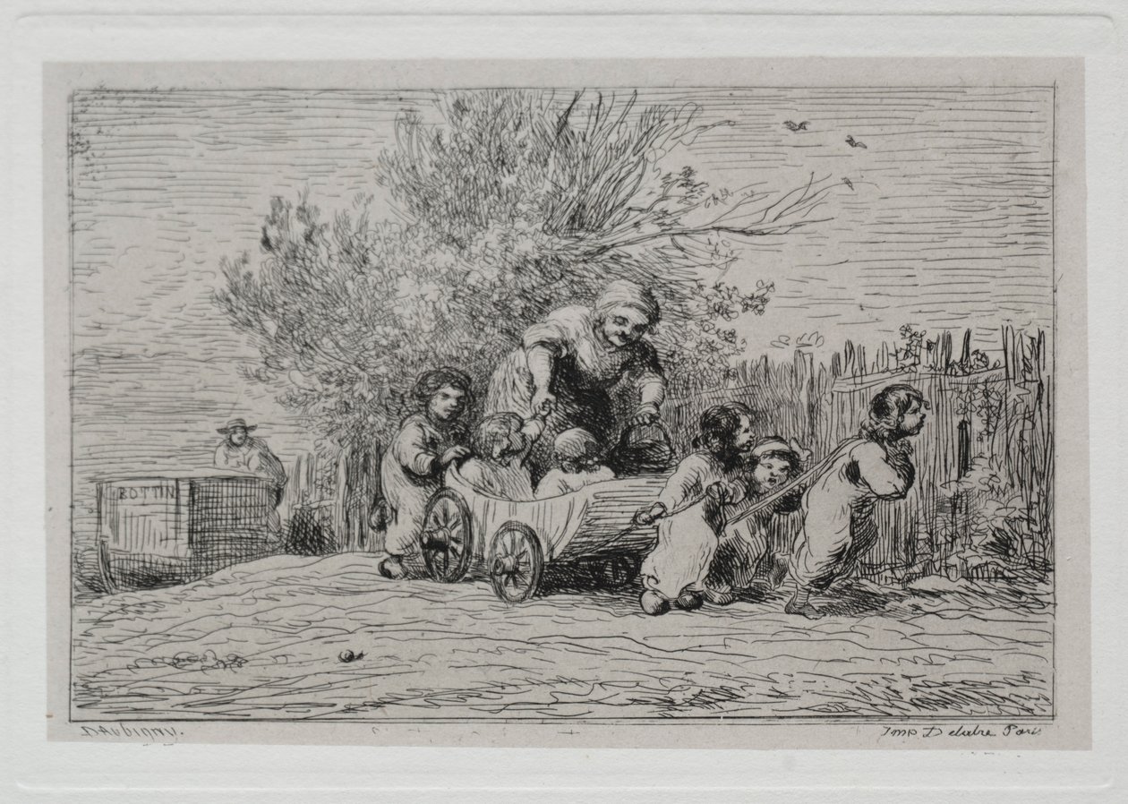 A hajókirándulás: a szekér öröksége A gyerekek a szekérrel, 1861. alkotó: Charles Francois Daubigny