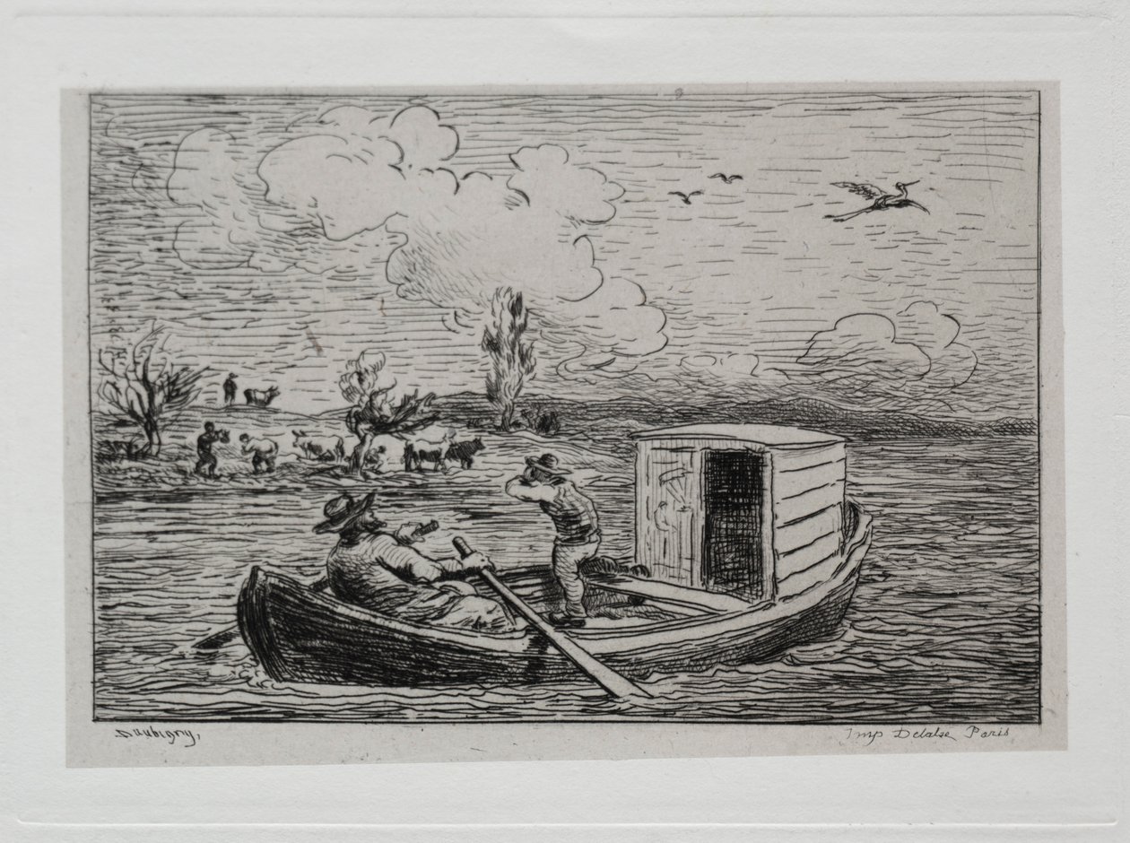 A hajókirándulás: Le Mot de Cambronne A szlengmérkőzés, 1861. alkotó: Charles Francois Daubigny