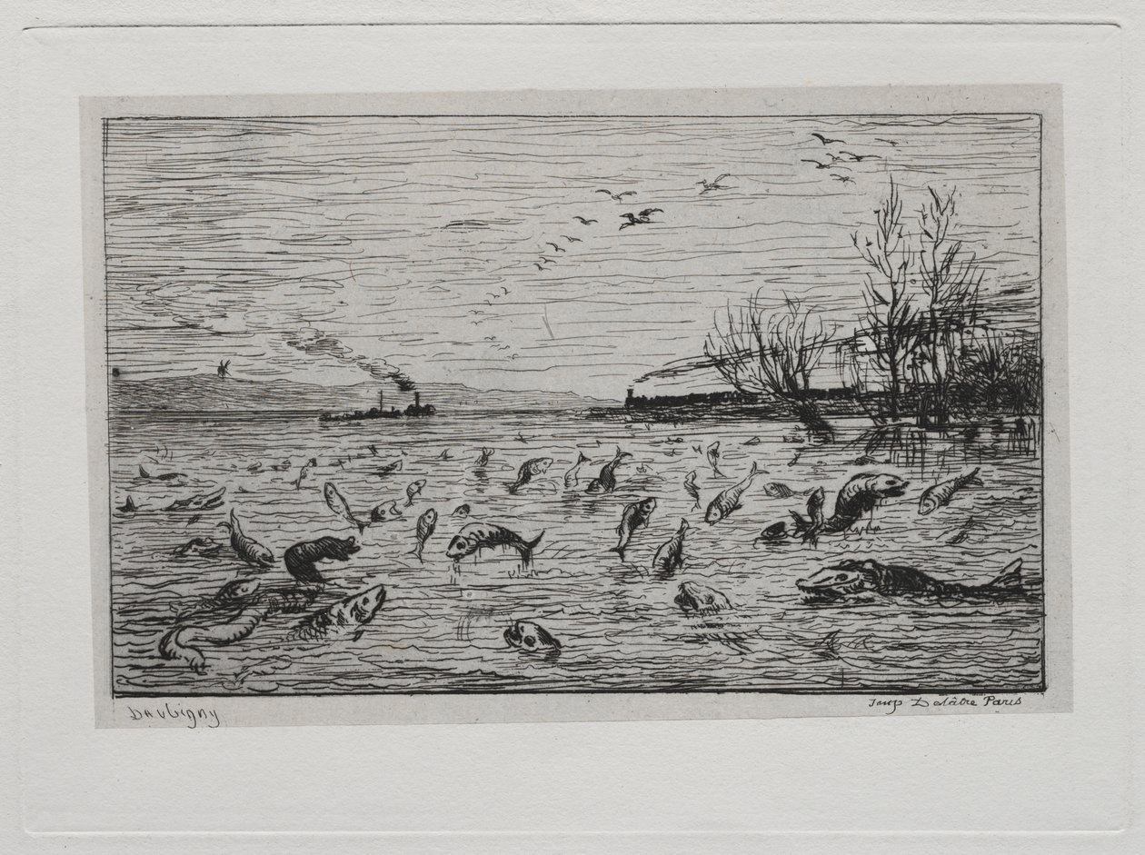 A hajókirándulás: Örvendünk a halaknak a Cabin Boy (The Fish) indulásakor alkotó: Charles Francois Daubigny