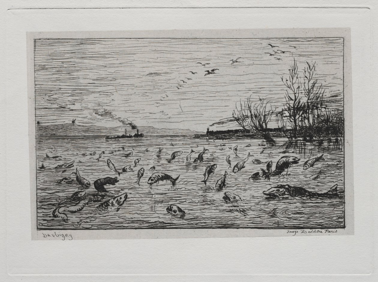 A hajókirándulás: A halak örvendezése a cabin Boy The Fish távozásakor, 1861. alkotó: Charles Francois Daubigny