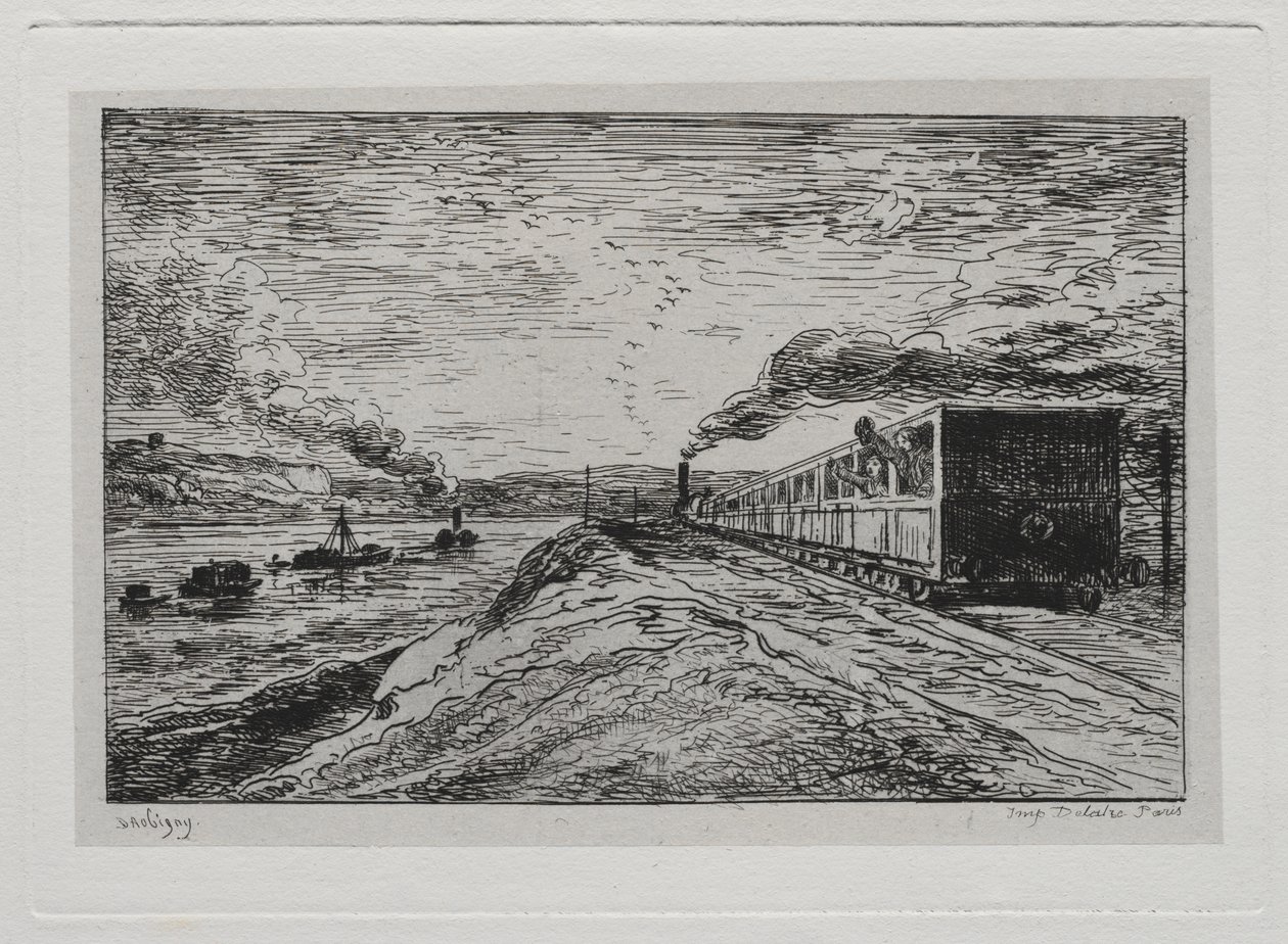 A hajókirándulás: az indulás (a visszatérés) alkotó: Charles Francois Daubigny