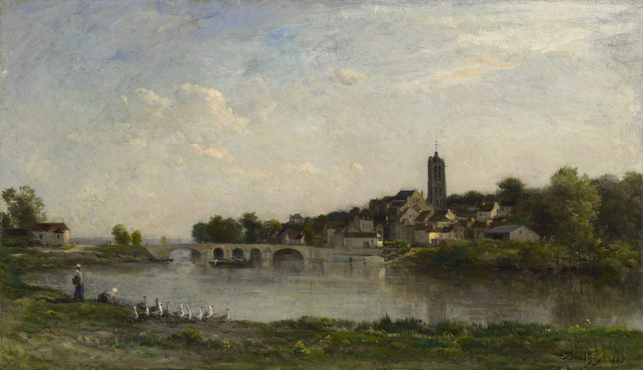 A híd Persan és Beaumont-sur-Oise között, 1867 alkotó: Charles Francois Daubigny