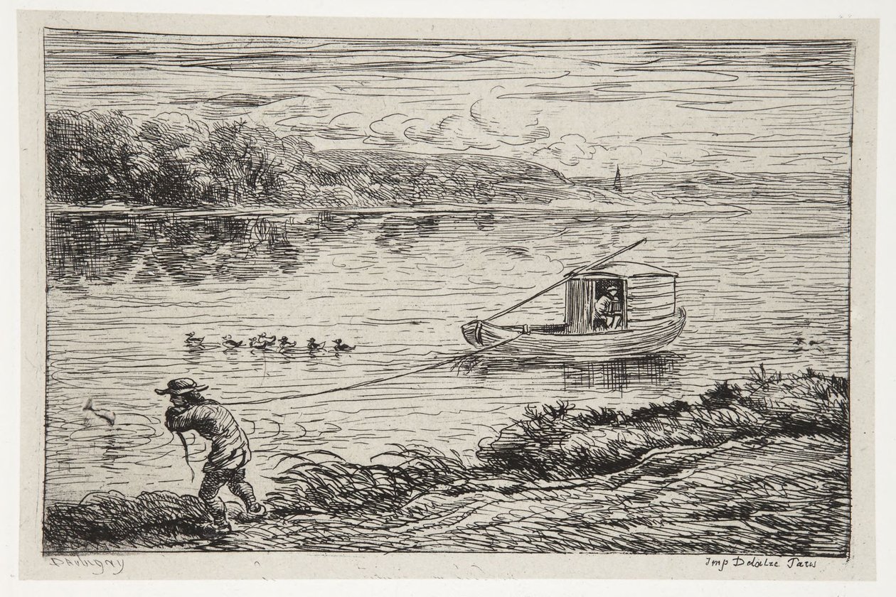 A kabinfiú húzza a kötelet alkotó: Charles Francois Daubigny