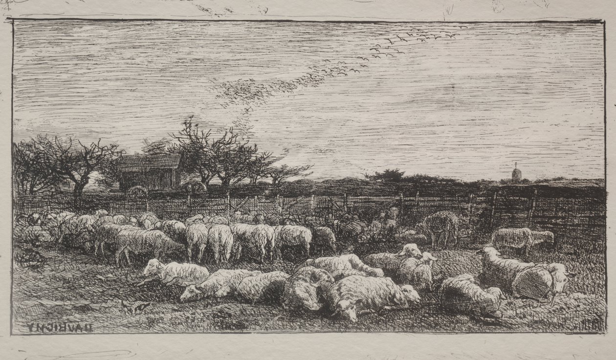 A nagy bárány akol alkotó: Charles Francois Daubigny